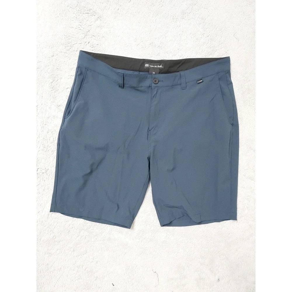 Travis Mathew Shorts Mens 38 Wanderlust Golf Performance Activewear Blue Preppy